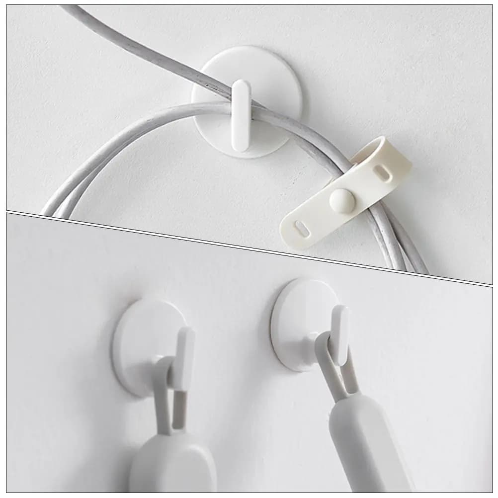6Pcs White Adhesive Hooks Sticky Wall Hooks for Bathroom Kitchen Bedroom Laundry Room No Drill Towel Coat Hat Umbrella Bag