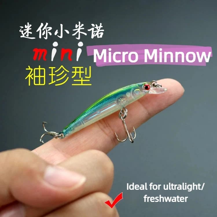 1 Pezzo Esca Artificiale Galleggiante Micro Jointed Minnow 5cm 2g, Crankbait Topwater Swimbait Rigida per la Pesca di Trota e Persico
