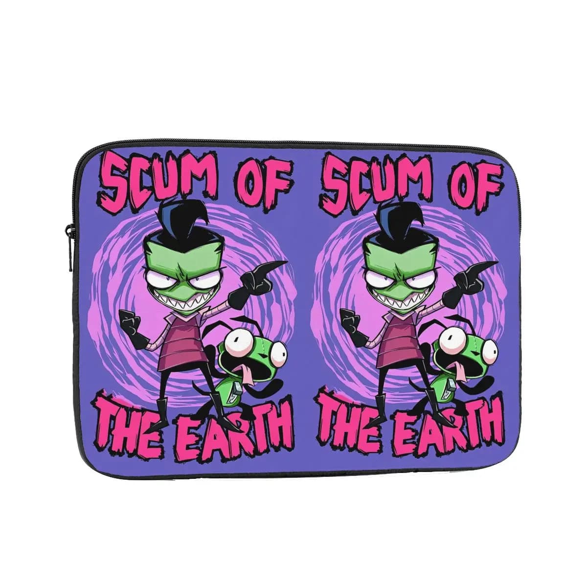Invader Zim Borsa per laptop Custodia per notebook Custodia per notebook Borsa antiurto per cartoni animati horror comico scuro