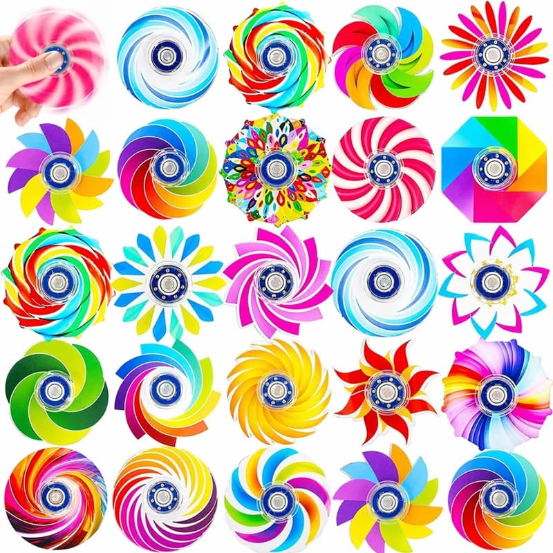 50-10PCS Mini Fidget Spinners Bulk Party Favors Classroom Prizes Anxiety ADD OCD Stress Relief Sensory Toys for Kids Boys Girls