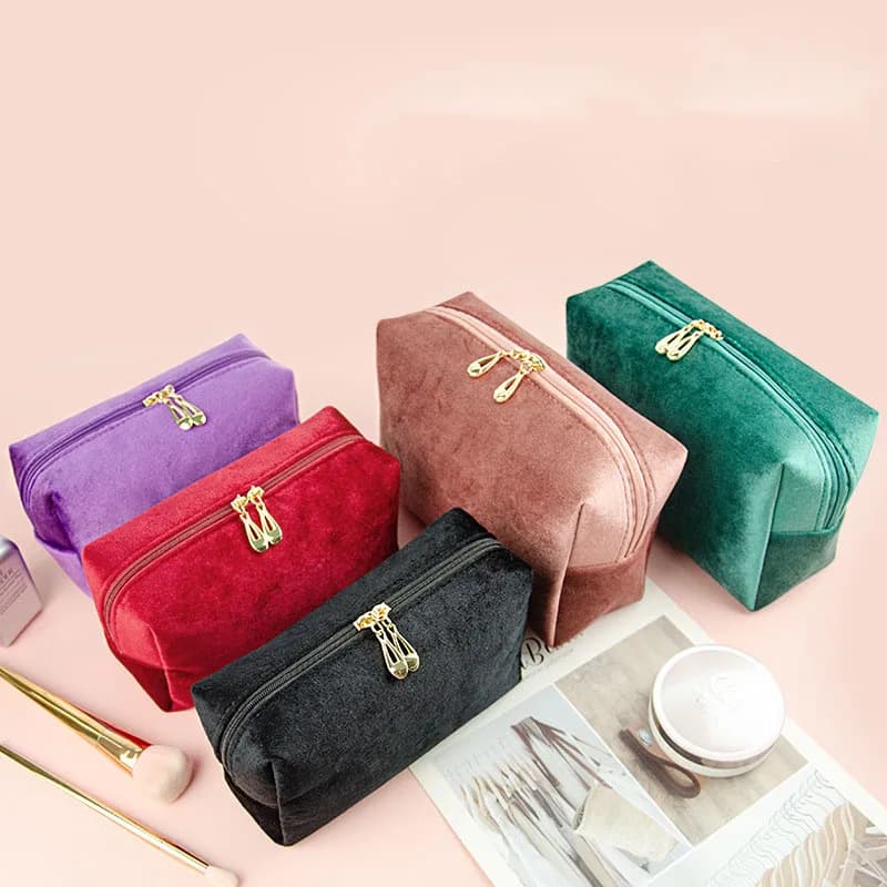 Borsa per rossetto cosmetico in velluto borsa per il trucco da viaggio borse per la conservazione borsa per cosmetici custodia per Organizer borse per telefono con frizione da donna