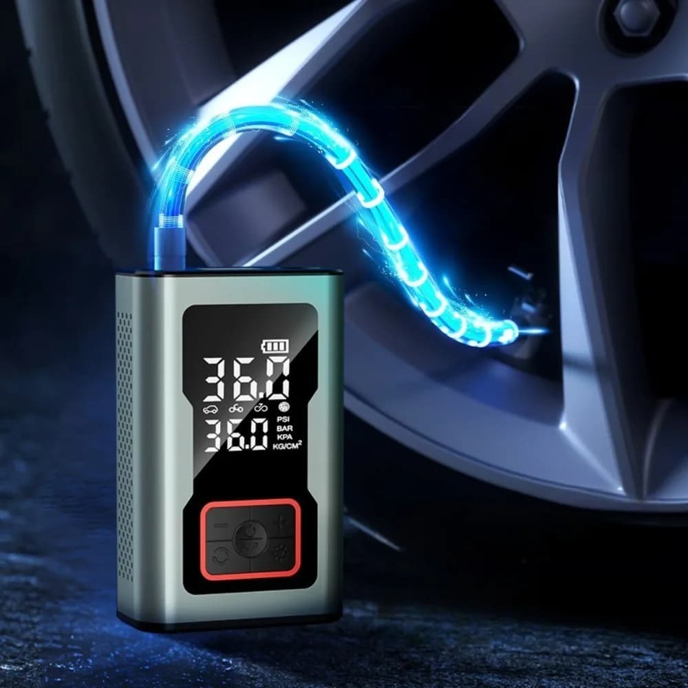 Pompa di gonfiaggio per pneumatici senza fili 4000mAh Compressore d'aria per auto portatile elettrico Pompa di gonfiaggio rapido per palle di pneumatici per auto da moto