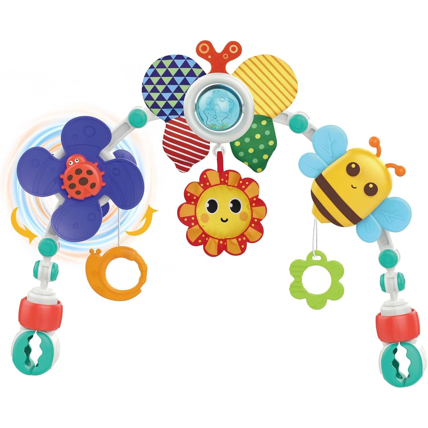 Adjustable Arch Bassinet Toys for Infant & Toddlers, Stroller Arch, Baby Crib Toys with Fascinating Hanging for Stimulating Baby
