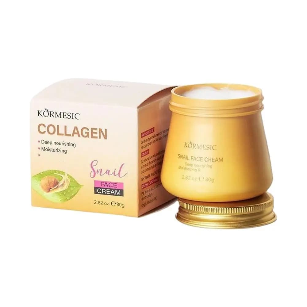 Crema Idratante al Collagene di Lumaca 80g, Nutriente Profonda, Ripara la Barriera Cutanea, Attenua le Rughe Sottili, Illumina la Pelle
