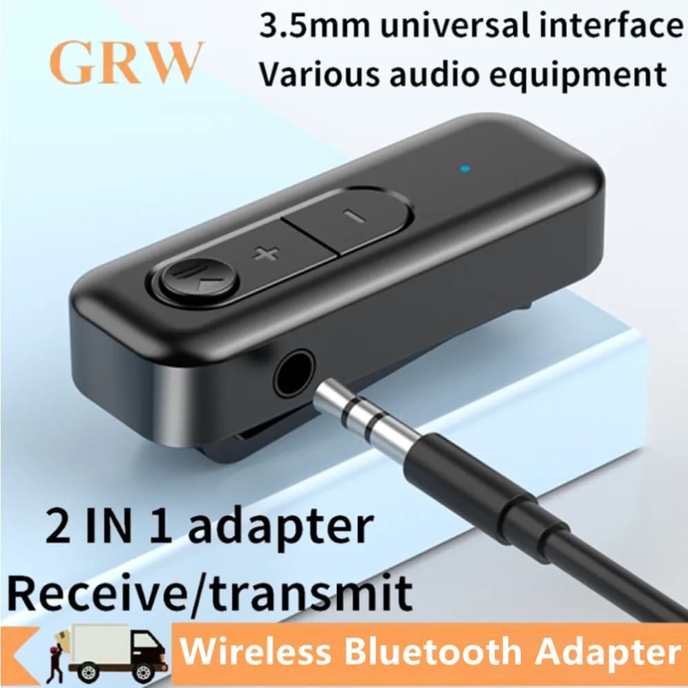 2 in 1 Bluetooth 5.3 adattatore Aux Dongle Wireless Jack da 3.5mm vivavoce per TV PC altoparlante trasmettitore ricevitore Audio Bluetooth per auto