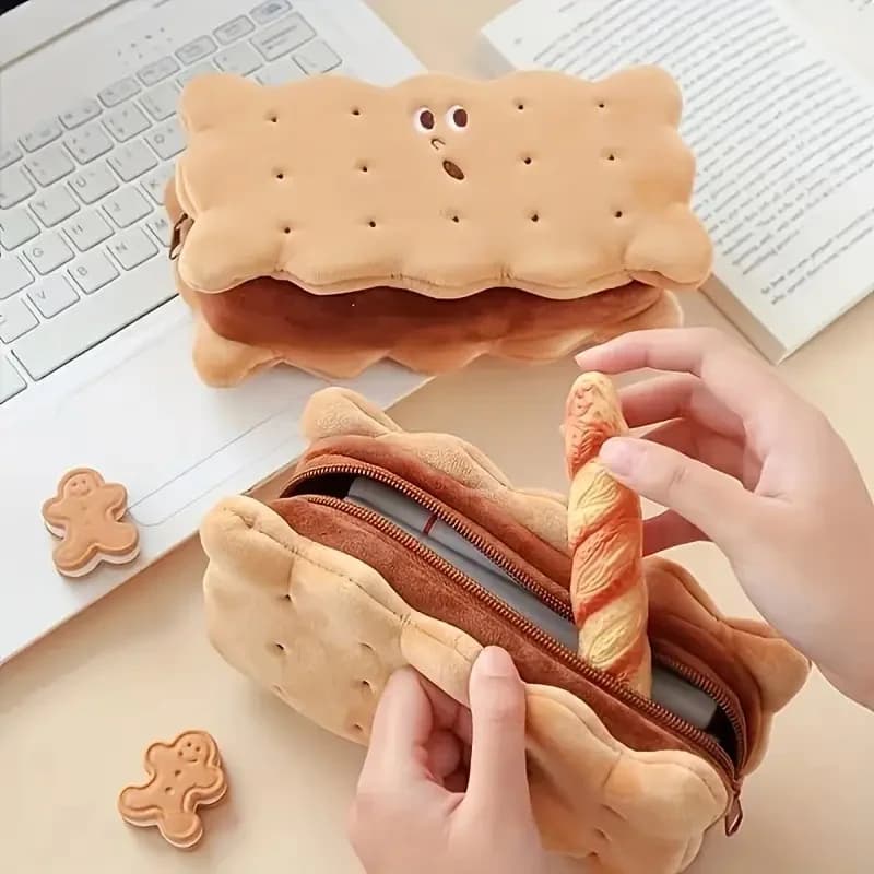 Astuccio multiuso in peluche, grande capacità e design semplice per articoli di cancelleria, riporre trucchi e organizer da scrivania