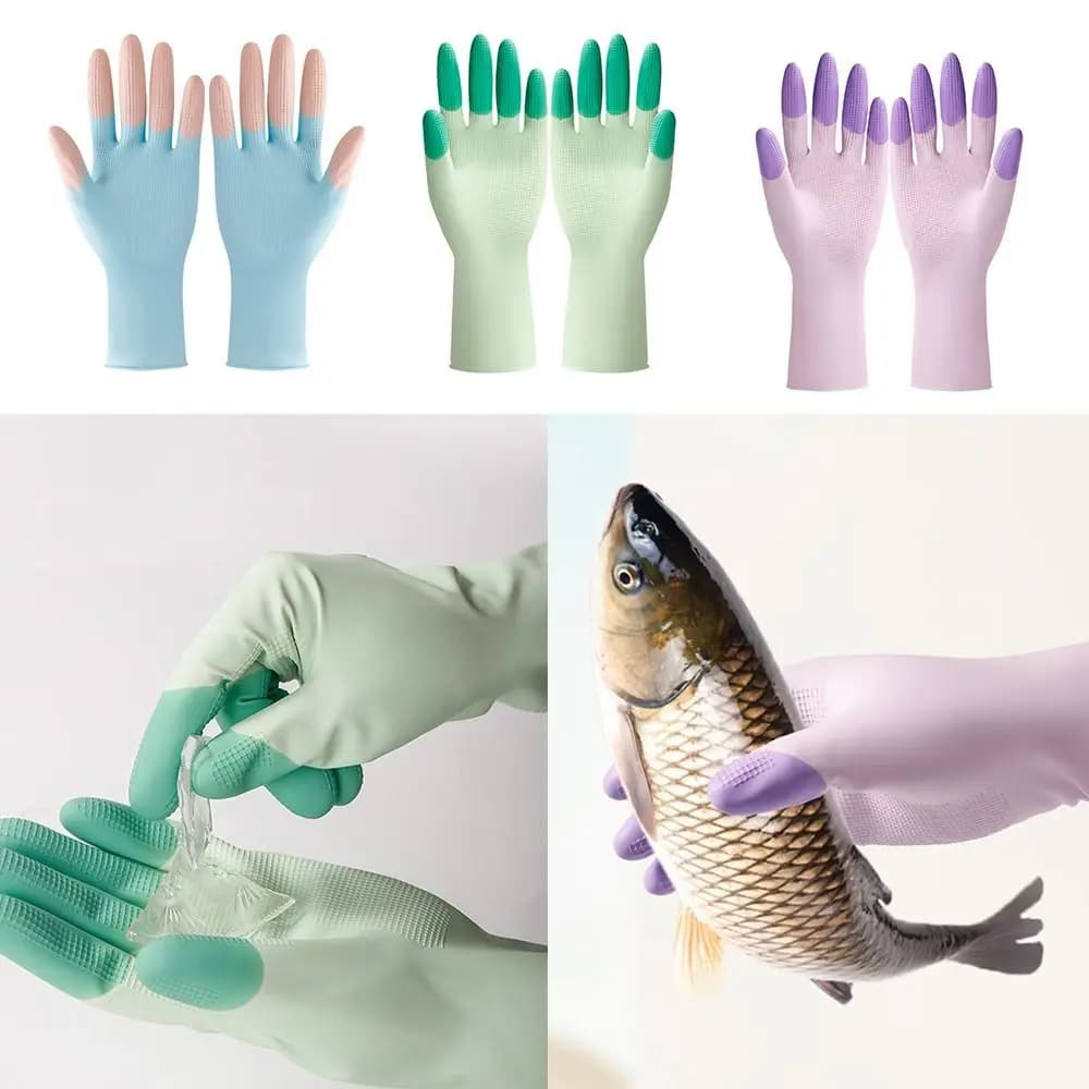 Nuovi Guanti in Lattice di Gomma Estesi, Ispessiti e Impermeabili per Pulizie in Cucina, Guanti Resistenti per Lavare i Piatti