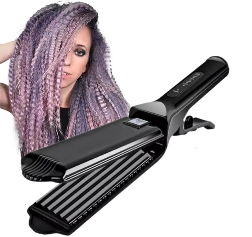 Ferro ondulato per capelli a 6 denti per volumizzare e acconciature soffici Ferro da stiro Strumento per lo styling per crimpare i capelli in ceramica antistatica