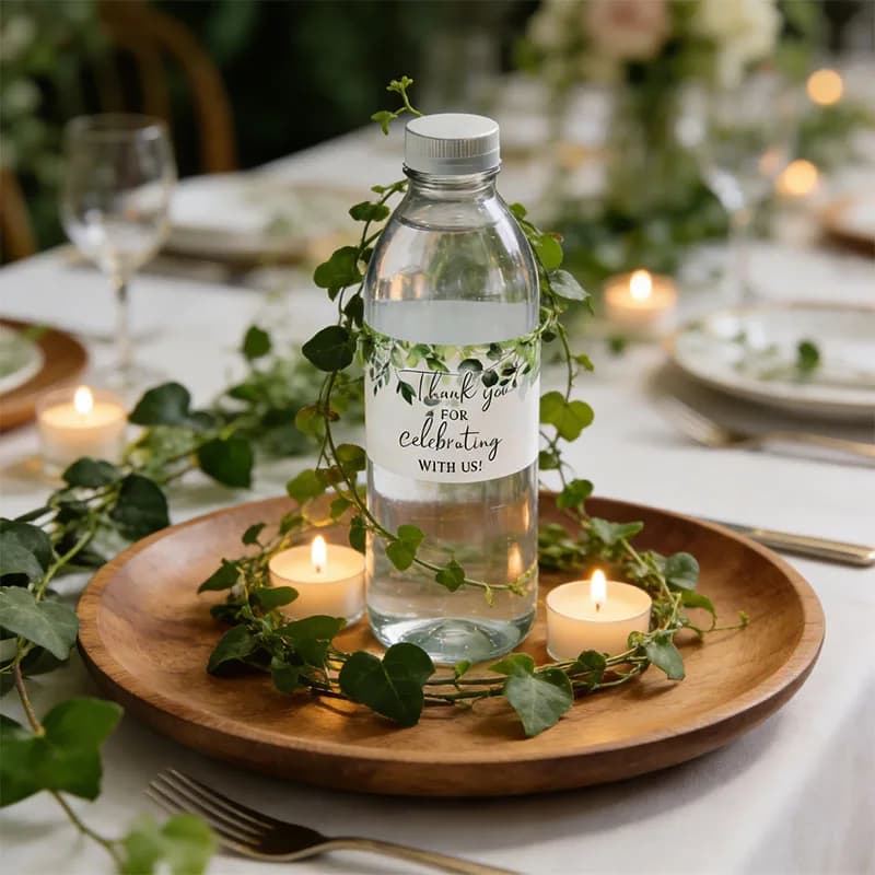 Personalized Bottle Labels Water Bottle Stickers 24Pcs Customized Text Name Date Birthday Baptism Wedding Party Decorations