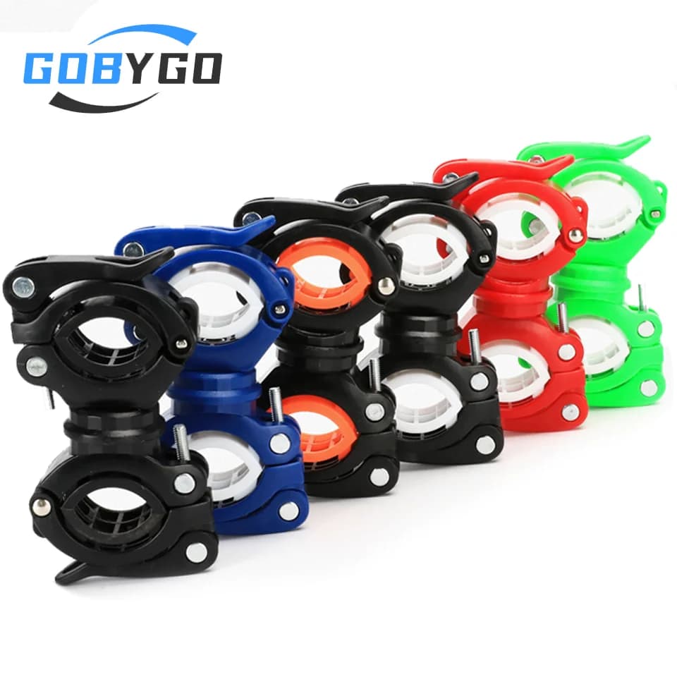 GOBYGO morsetto per Clip da ciclismo a 360 gradi rotazione torcia per bici supporto per torcia testa a LED supporto per luce anteriore Clip accessori per biciclette
