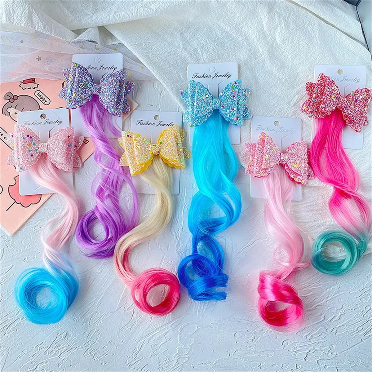1PC Princess Cute Shoe Shoe Hair Bowtie Wig Girls Forks Kids Hairdressing Hair Clips Barrettes Hair Accessories