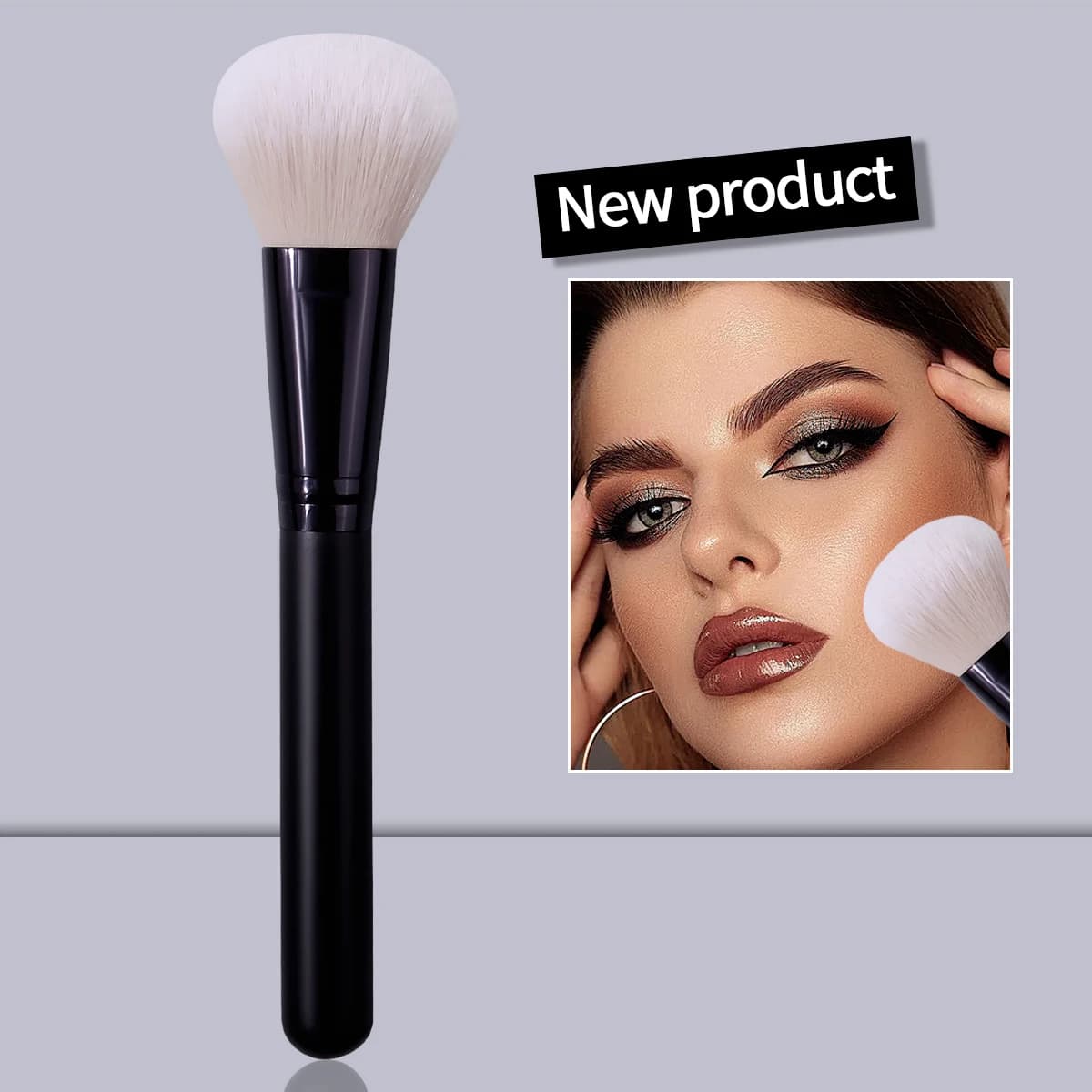 Black Cypriot Brush Multifunction Makeup Brush Make-up Tool Synthetic Fiber Wooden Handle Leaf Brush