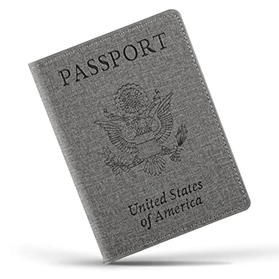 Vaccine Card Holder, Passport Cover Gray