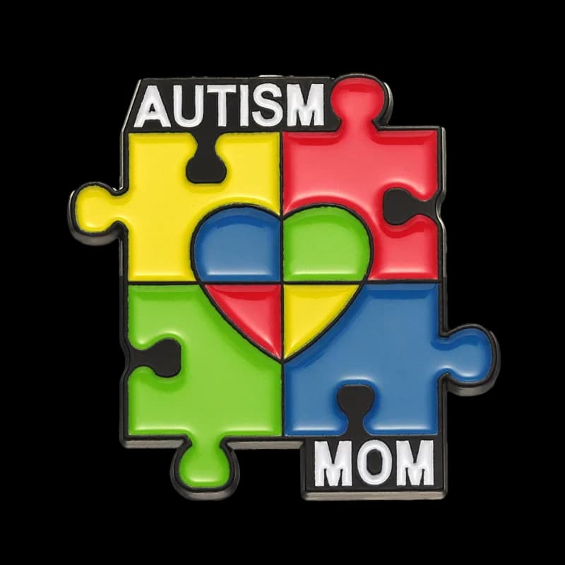 Autism Mom Enamel Pins Rainbow Puzzle Pieces Brooch Hard Badge Mother Lapel Backpack Autistic Kids Awareness Jewelry Gift