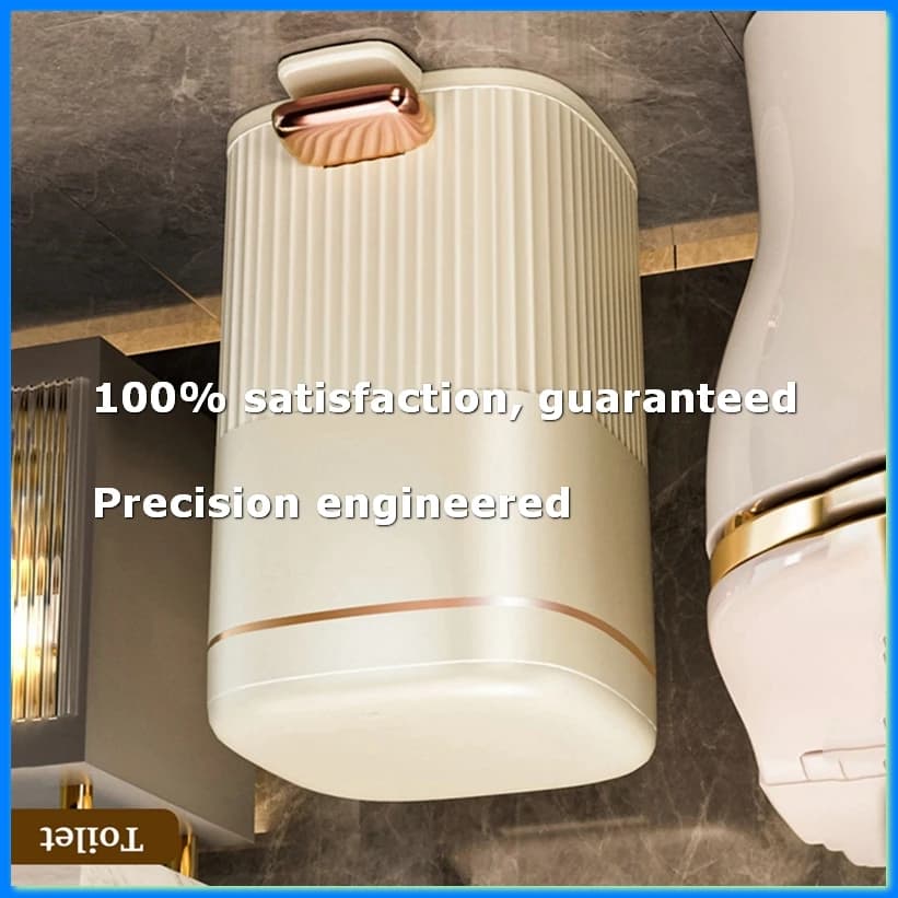 10L Luxury Pedal Trash Can for Bathroom, Large Capacity Waterproof Kitchen Recycle Bin with -Type Lid-A55K
