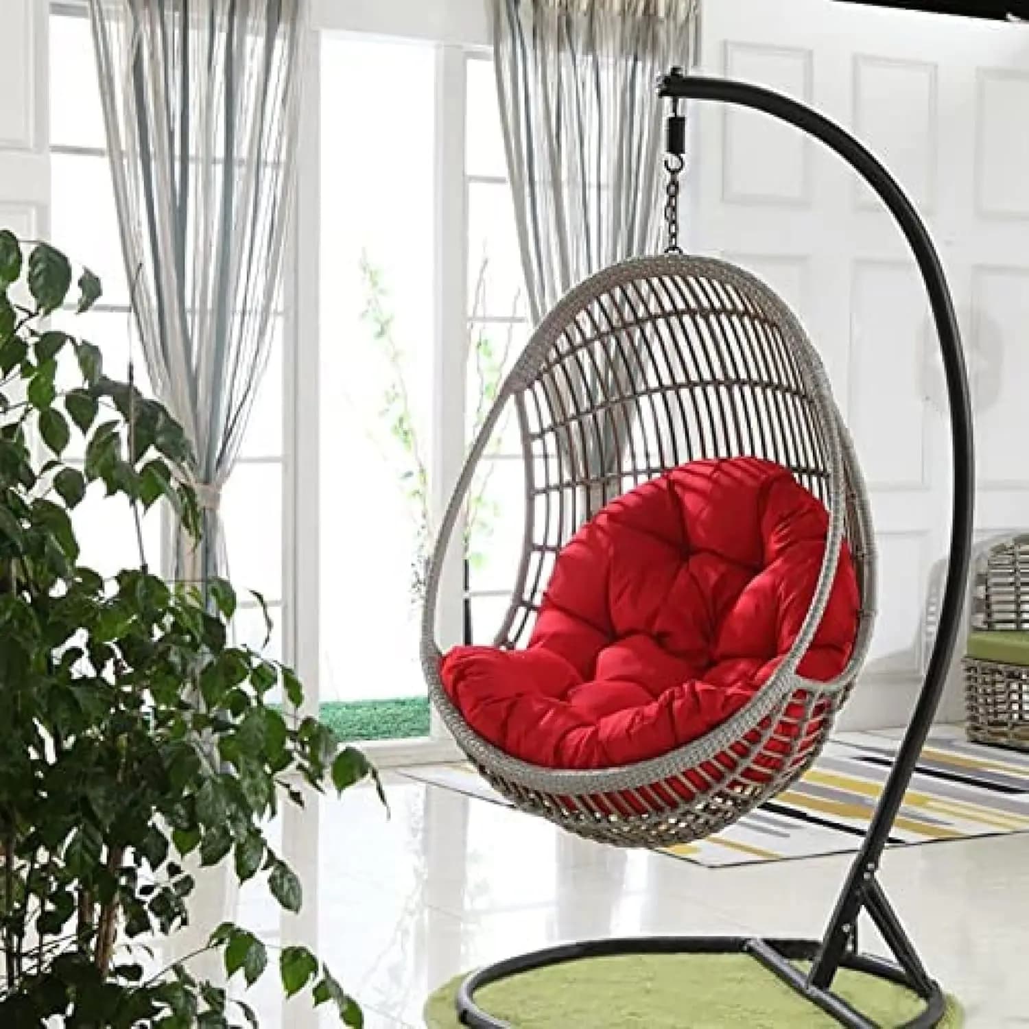 Cuscino Impermeabile per Sedia a Dondolo, Morbido Imbottimento per Giardino e Patio, 45x120cm Personalizzabile