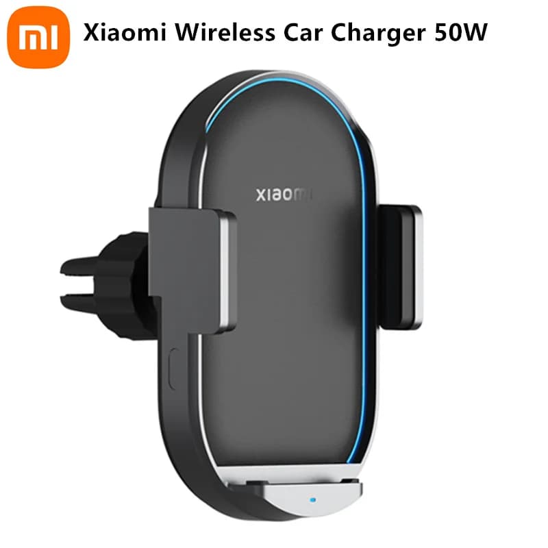 Caricabatteria da auto wireless Xiaomi Mi 50W con cavo USB per caricabatteria da auto Supporto per telefono da auto a induzione intelligente a ricarica rapida