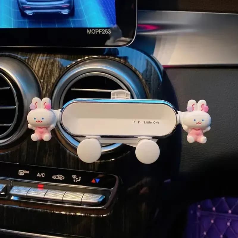Simpatico cartone animato Coniglio Supporto per telefono per auto Presa d'aria Supporto per clip Supporto universale per telefono cellulare per supporto fisso per navigazione per auto