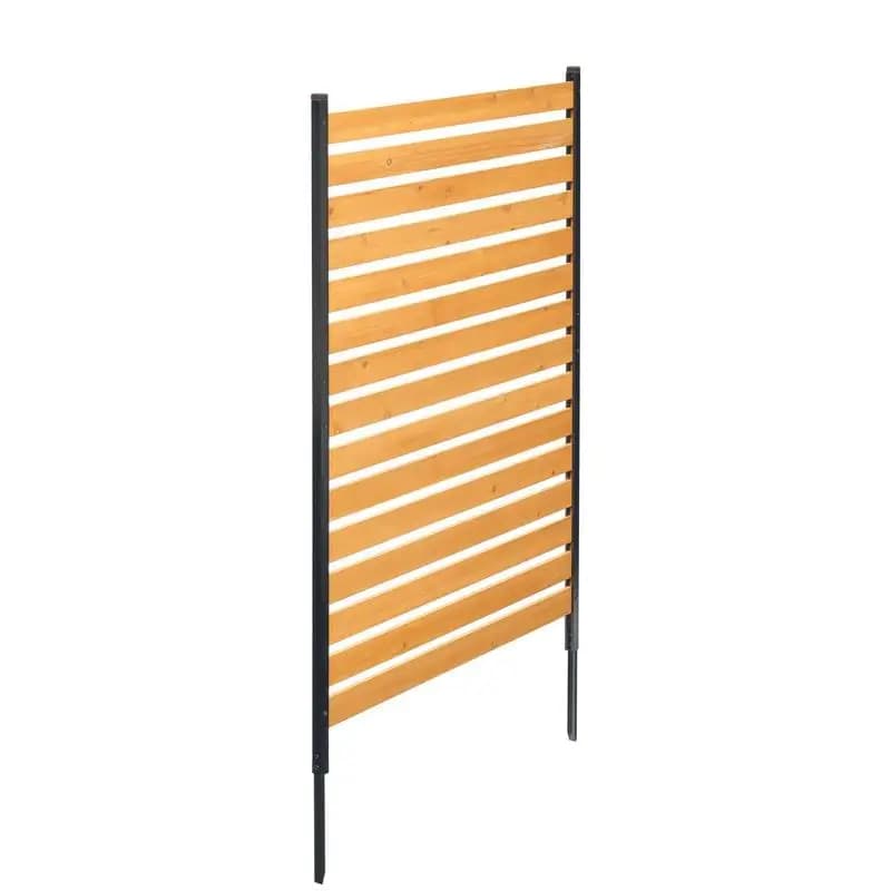 Wood Privacy Fence, 39" W x 61" L, 1-Panel Air Conditioner Fence Screen, Pool Equipment Enclosure with Metal Stakes, Easy DIY Installation, Outdoor Trash Can Hider for Garden Decoration