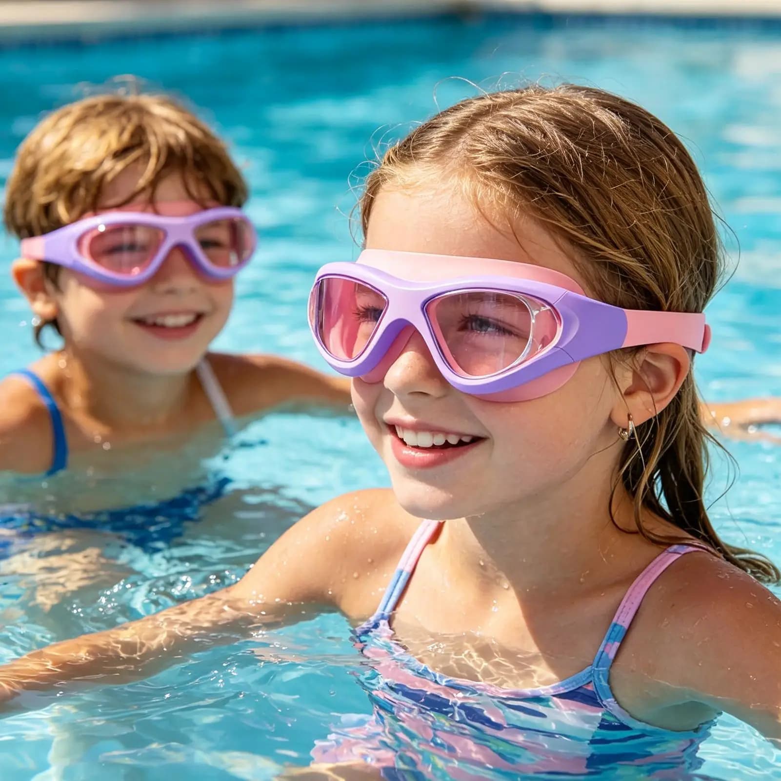 Occhialini da nuoto per bambini, occhiali da nuoto impermeabili, occhialini da snorkeling per bambini, ragazzi e ragazze, principianti, per vacanze al mare e giardino