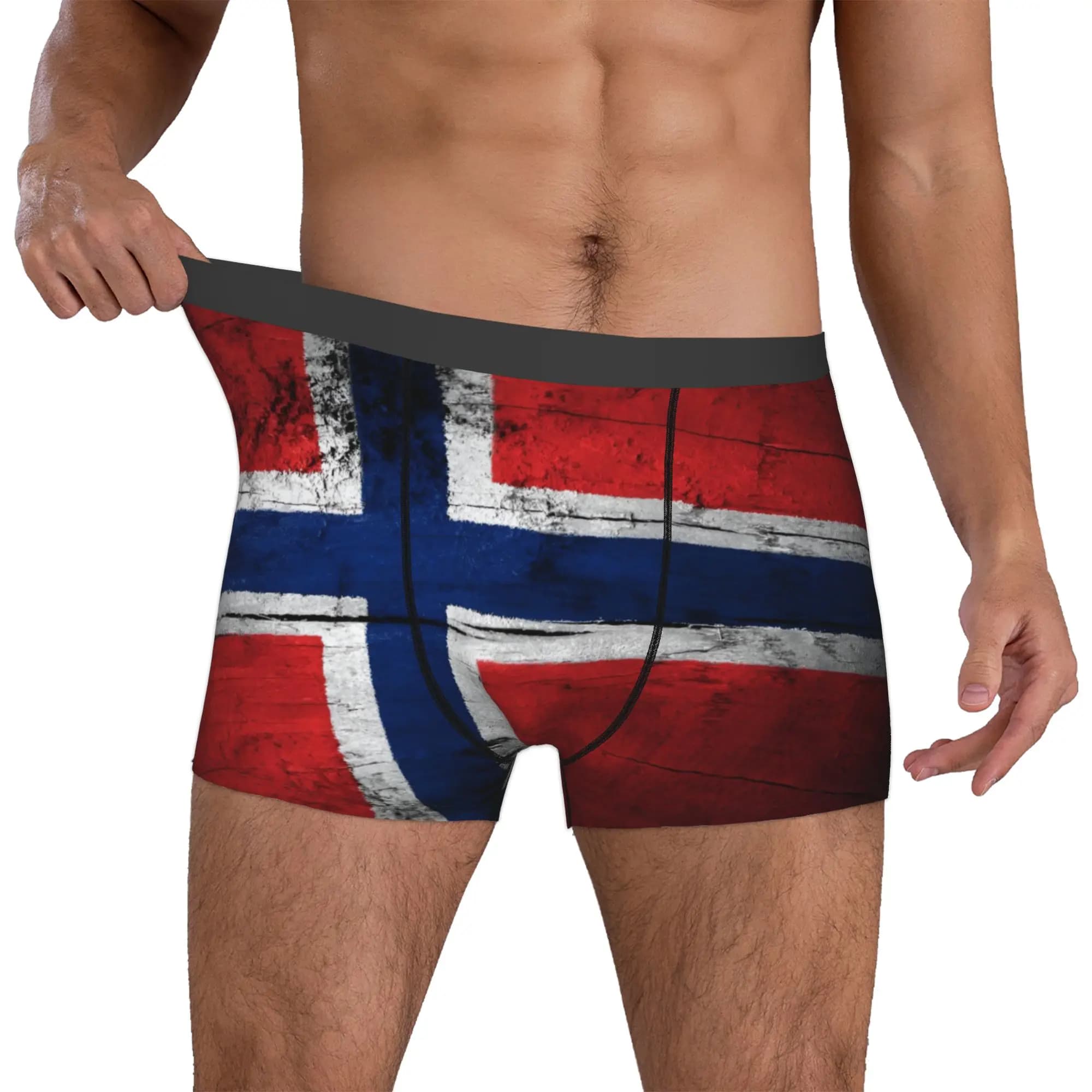 Funny Norway Flag Boxers Shorts Panties Men's Underpants Stretch Vintage Design Briefs Underwear