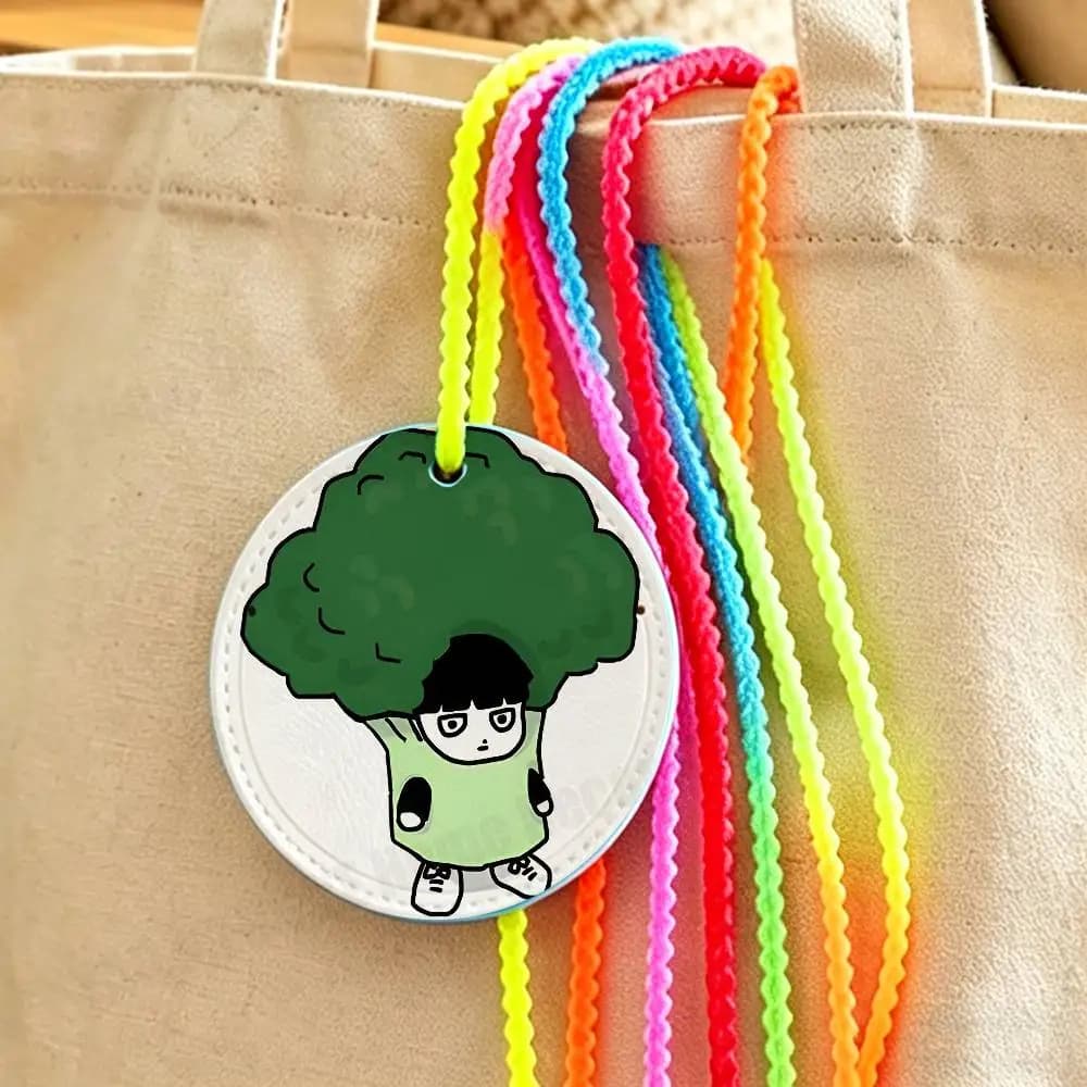 Etichetta per Bagagli in Pelle Anime Mob Psycho 100, Targhetta Identificativa per Valigie e Borse da Viaggio