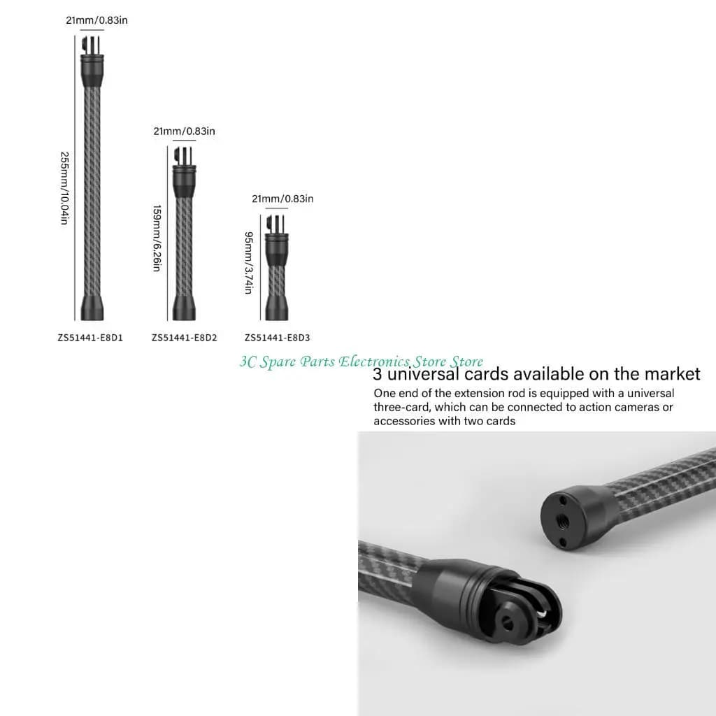 SZ Carbon Fiber Camera Fiber Camera Adapters for 1/4 Inch Threaded Assembly for Tripod Supports for Car
