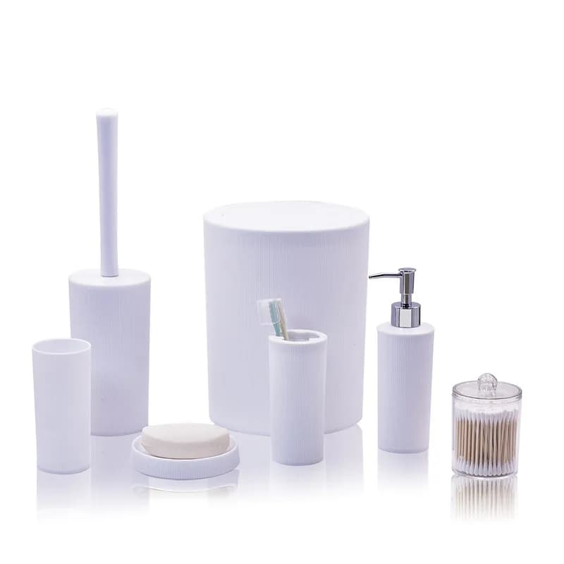 7 pezzi/set set di accessori per il bagno collutorio tazza scopino per WC vassoio per trucco regalo di inaugurazione della casa per la casa dell'hotel