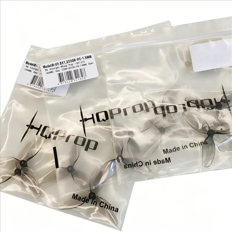 2 Paia di Eliche Ultraleggere HQ Whoop Prop 1.8X1.3X3, 45mm a 3 Pale in PC con Foro per Albero da 1.5mm per Droni FPV Micro Whoop