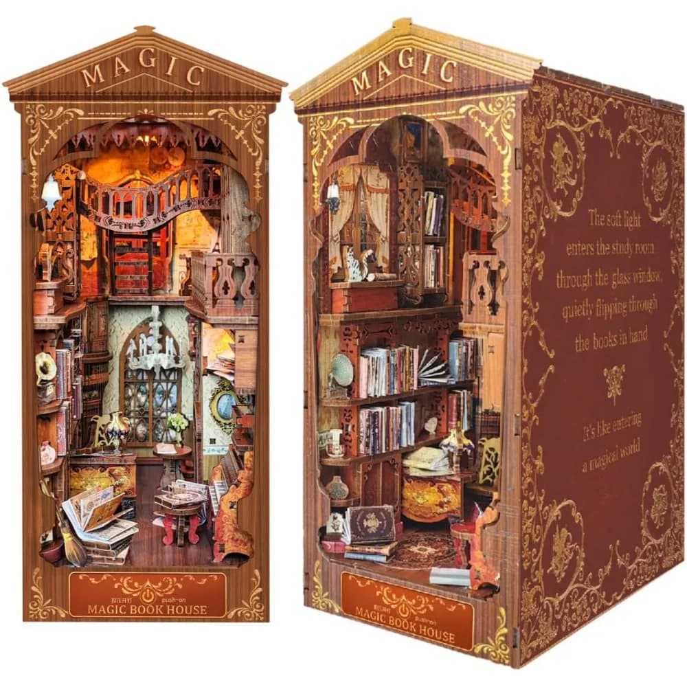 Nook for 3D decorative books with LED miniature diorama inserts: DIY crafts, birthday gifts and home decorations for girls and boys
