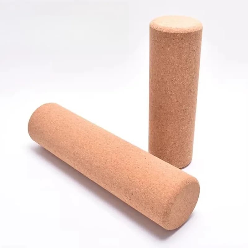 Colonna Yoga Naturale in Sughero 60/80 cm, Rullo Yoga, Asta in Schiuma