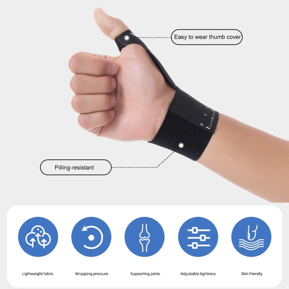 Tutore di supporto per pollice e polso ultrasottile - Manicotto di compressione per artrite, sollievo dal dolore alla tendinite e supporto per distorsioni, comfort tutto il giorno
