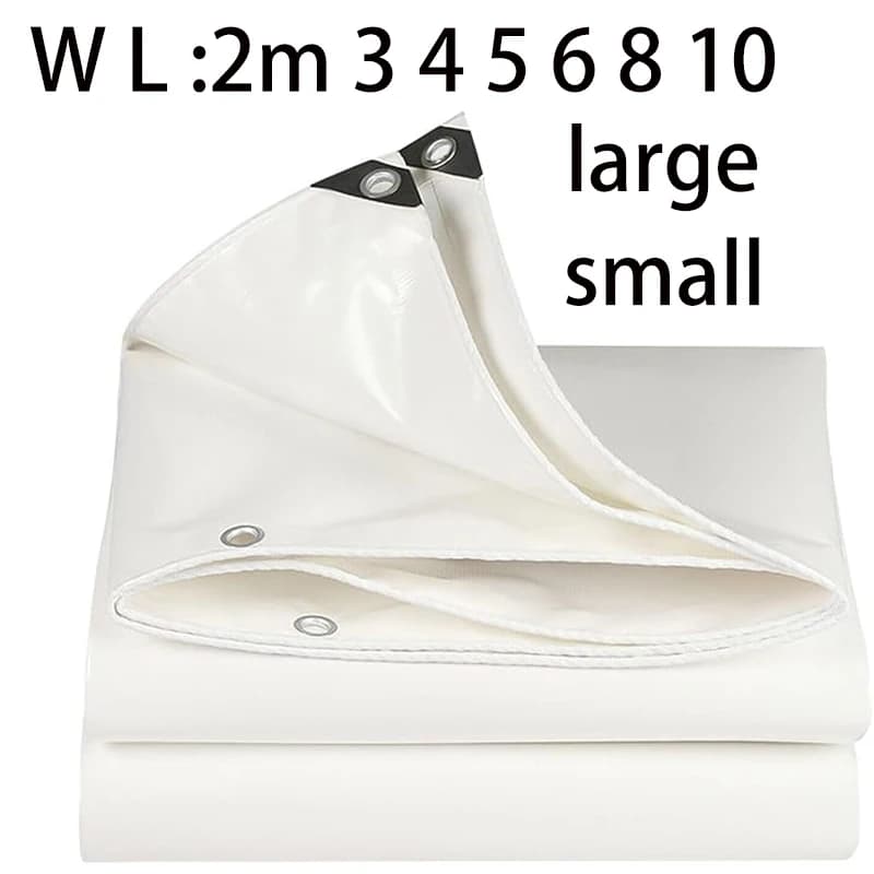 Large Custom Tarpaulin White 3x5 6 8m*8 10 12 3 4x4 5m Outdoor Sun Shade Awning Waterproof Boat Tarp Tent Camp Rain Cover Canopy