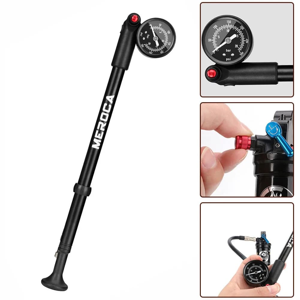 Pompa ad alta pressione per bicicletta Mountain Road Bike Forcella anteriore/ammortizzatore posteriore/pompa per pneumatici 300PSI 27.2-30cm Strumenti di riparazione ciclismo Accessori