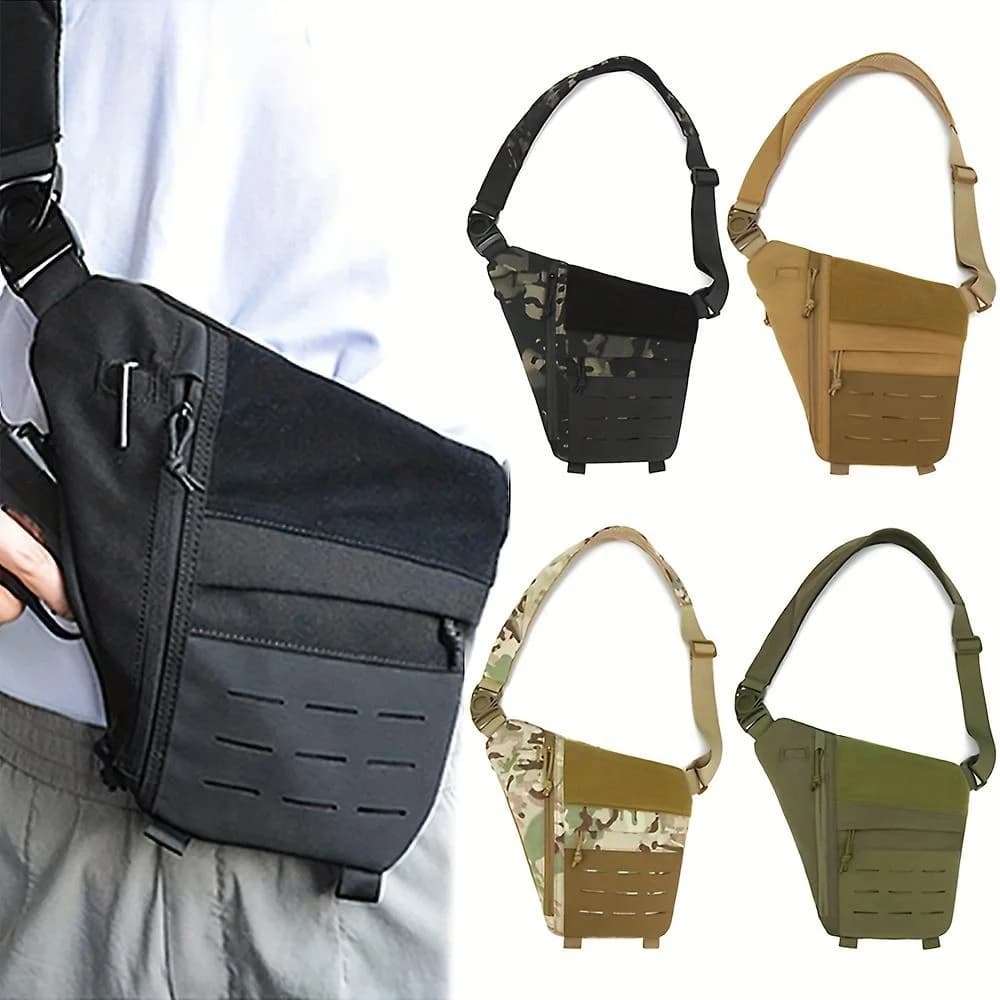 Men's Tactical Waist Bag, Shoulder Bag with Hidden Rhinestone, Single Shoulder Bag