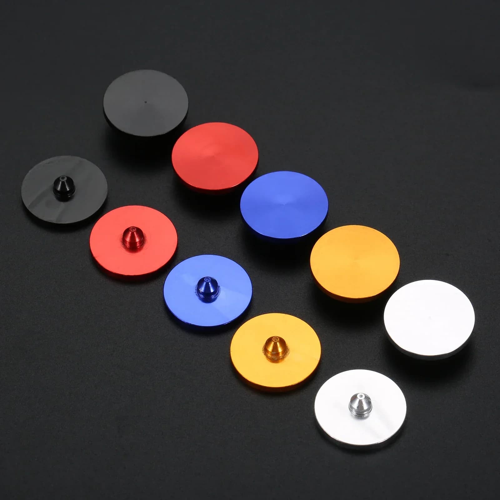 5 pezzi 20mm in lega di alluminio a forma rotonda pallina da golf posizione marcatori pratici aiuti per l'allenamento del golfista rosso/oro/argento/blu/nero