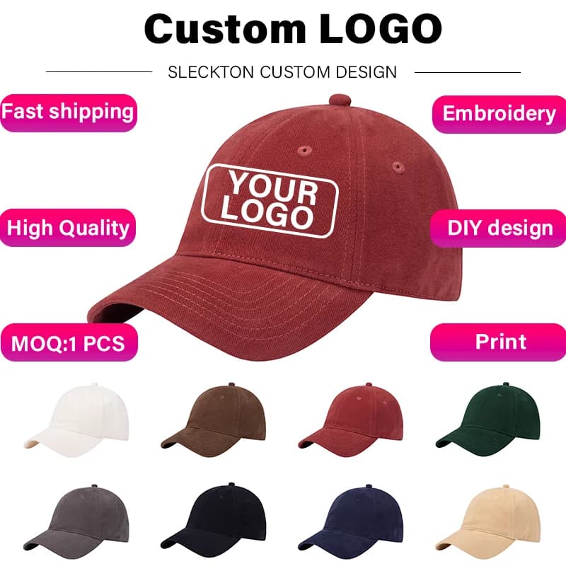 SLECKTON Baseball cap with custom logo for men and women Design with embroidered logo Do-it-your Print image print Learn more