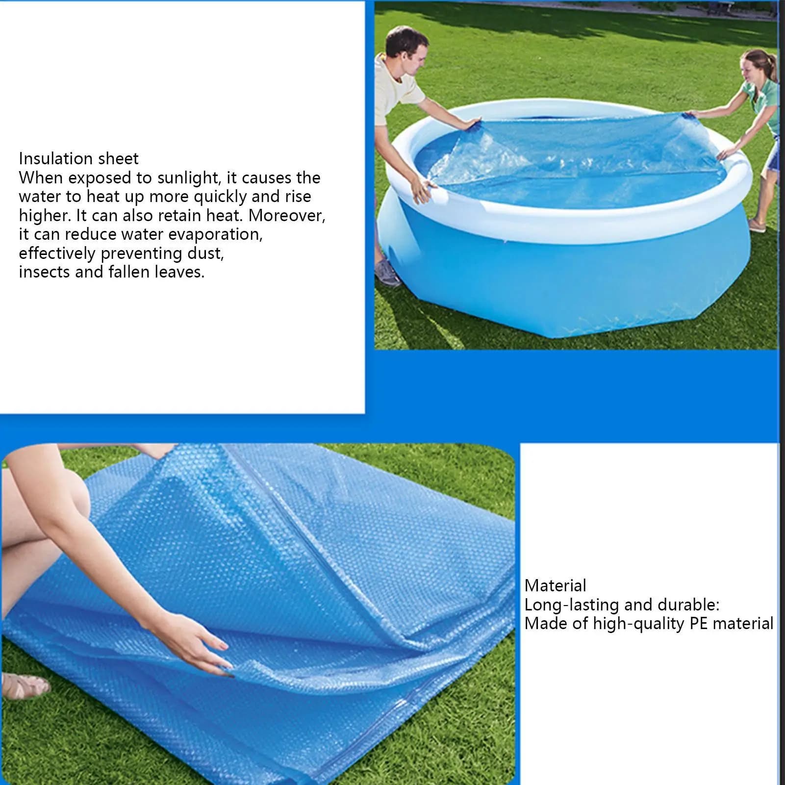 Solar pool cover Cuttable Round bubble Wrap Swimming Pool heat insulation blanket Tear Resistant Outdoor Hot Tub Protective Lid