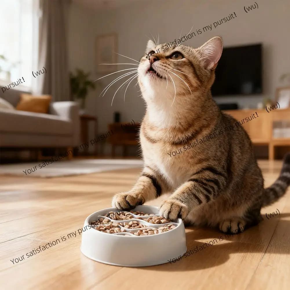 Ciotola Antiscivolo per Cani e Gatti, Design Rotondo per Alimentazione Lenta, Anti-soffocamento, Varie Forme