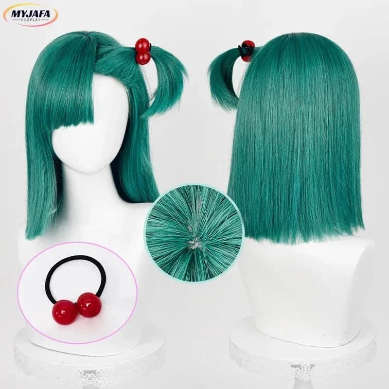 A;3\v,7'd/Bulma Cosplay Wig Anime Buruma Short Green With Accessory Heat Resistant Synthetic Hair Halloween Party Wigx;4'v\7,h/