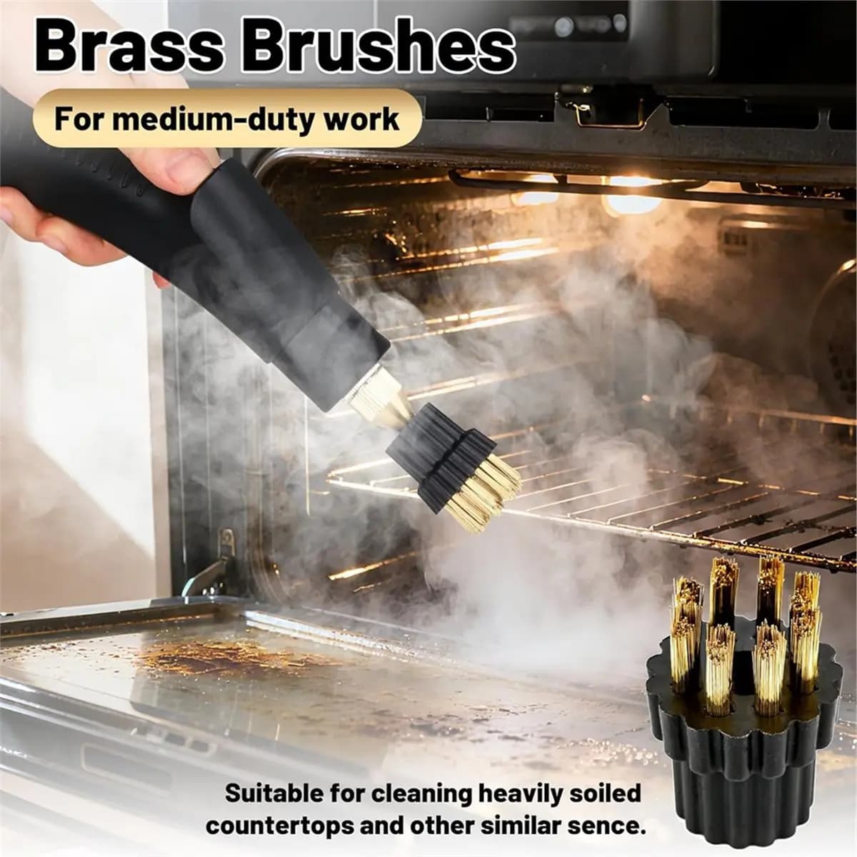 HITL Set of 18 Brushes for Steam Cleaner, M8 Accessories for Steam Cleaner, Spare Parts, Cleaning Heads