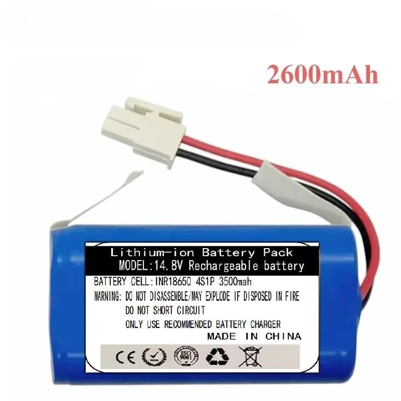 ILife 2600mAh Robot Aspirapolvere Batteria di Ricambio 14.4V/14.8V Al Litio INR18650 M26 Compatibile con A4 A4s V7 V7s plus