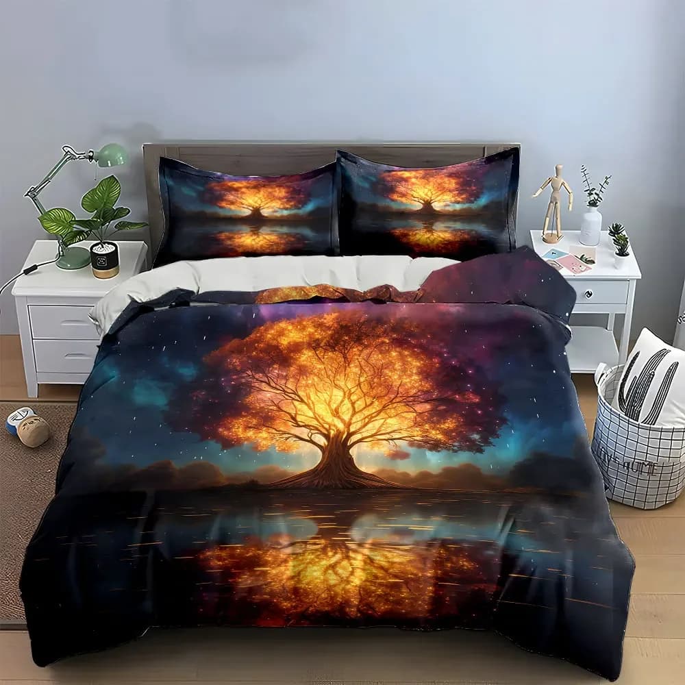 "Glowing Tree Art Decoration Set" Soft Comfortable Duvet Cover Bedding Set Included 1*Duvet Cover & 2*Pillowcases, gift