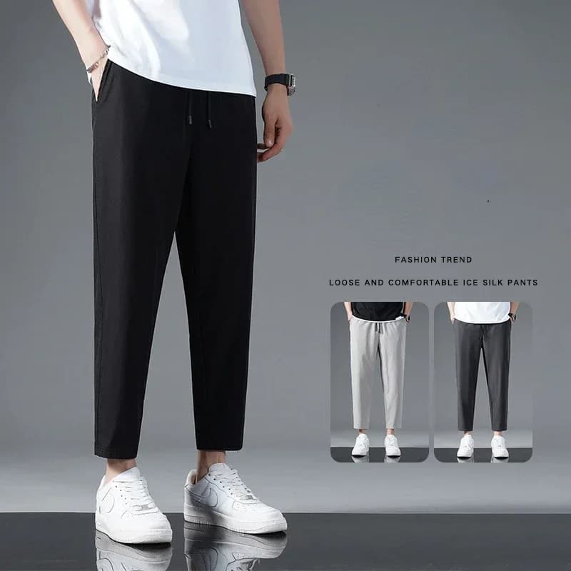 M-8XL Summer Shorts in Men's Ice Silk Elastics on Four Sides Random Edition Wide and fast-drying sports short pants