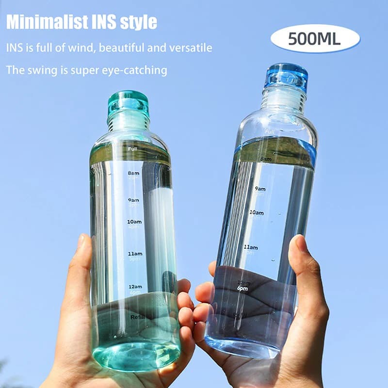 【Nuovissima borraccia sportiva con scala temporale, contenitore d'acqua portatile in plastica per coppie, borraccia anti-caduta per esterni】