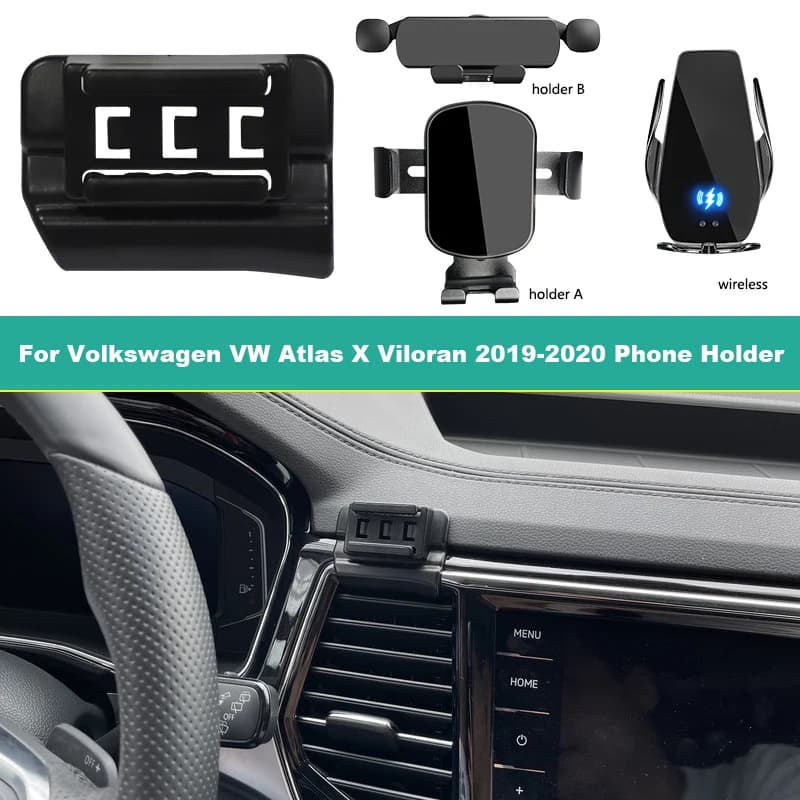 For Volkswagen Dedicated Car Phone Holder VW Atlas X Viloran 2019 2020 Fixed Bracket Base Wireless Charging Smartphone Stand