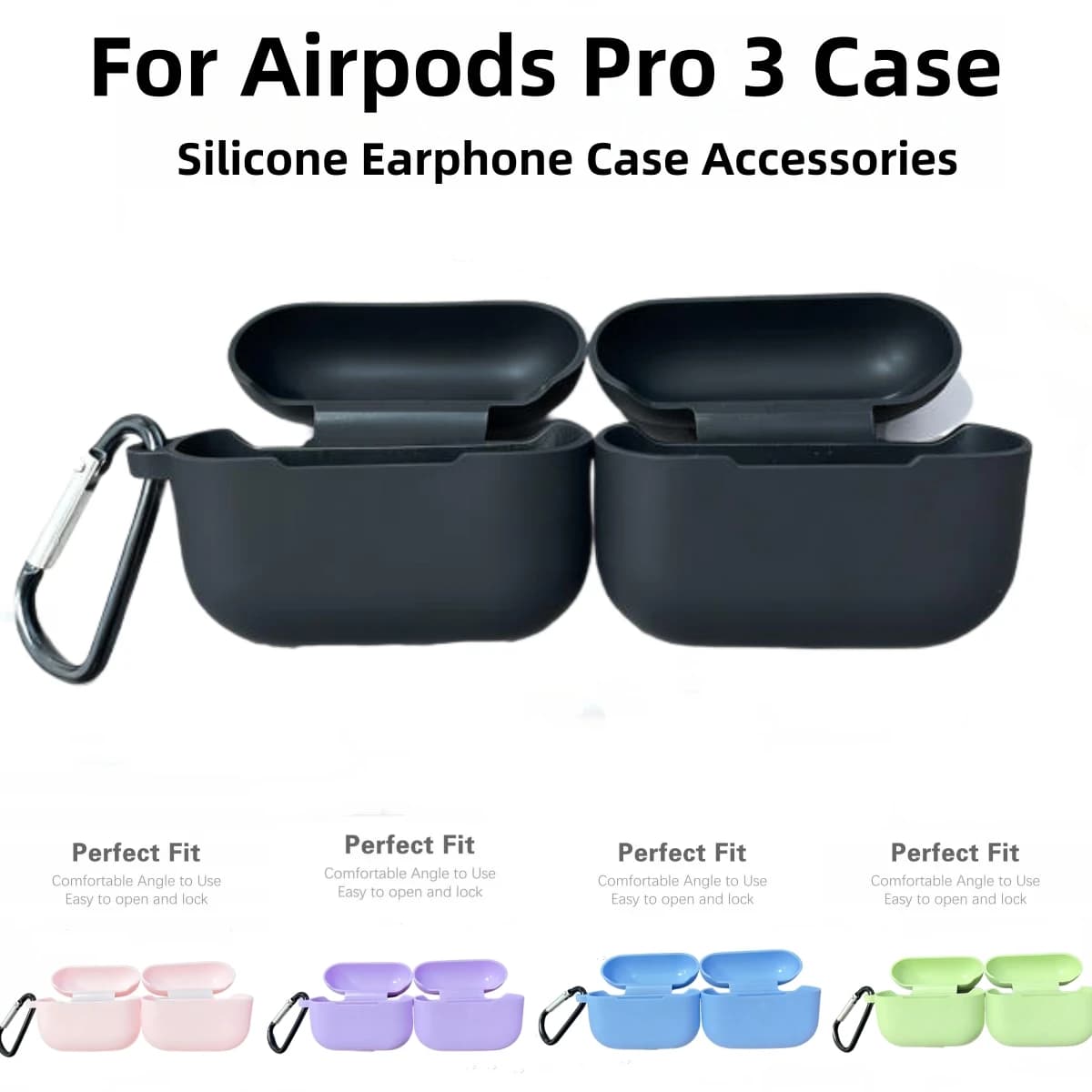 Soft Silicone Protective Case for Airpods Pro3 with Keyring and Cleaning Kit for Women and Men, for Airpods Pro 3a Generation (2026)