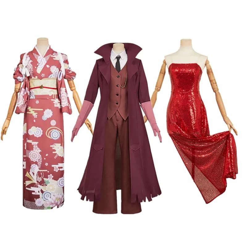 Charlie Cosplay Morningstar Cappotto uniforme Costume Donna Kimono Accappatoio Cintura Abito da cartone animato Abiti Abito da festa di carnevale di Halloween