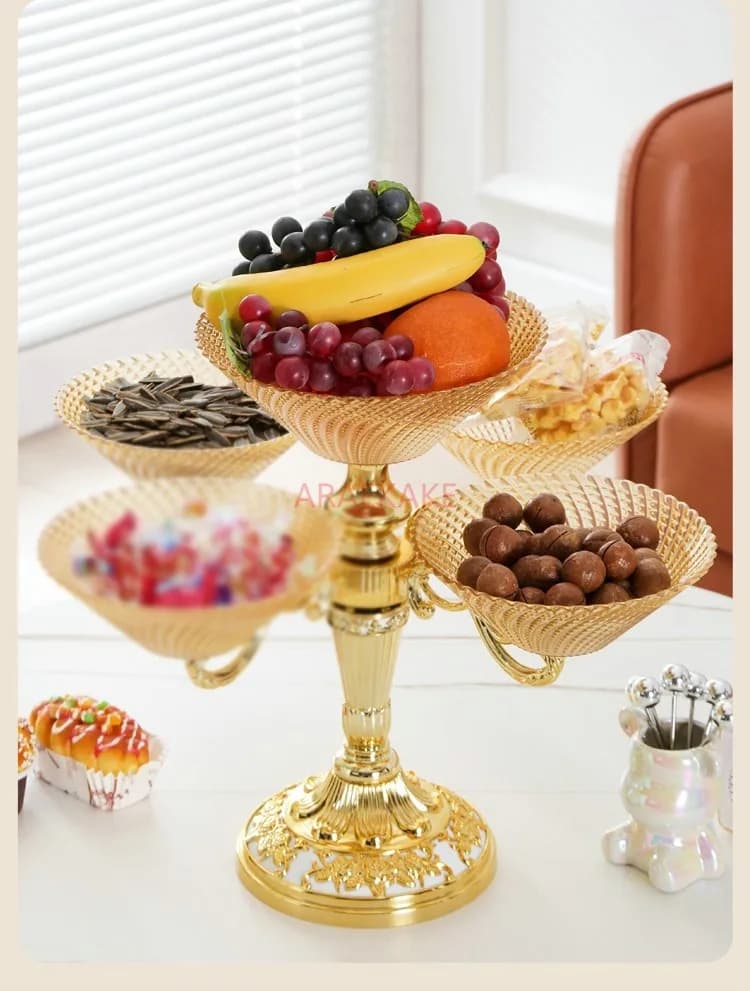 Vassoio di frutta, vassoio di frutta per la casa, snack multistrato in plastica, frutta secca, vassoio di caramelle, tavolino da soggiorno di fascia alta