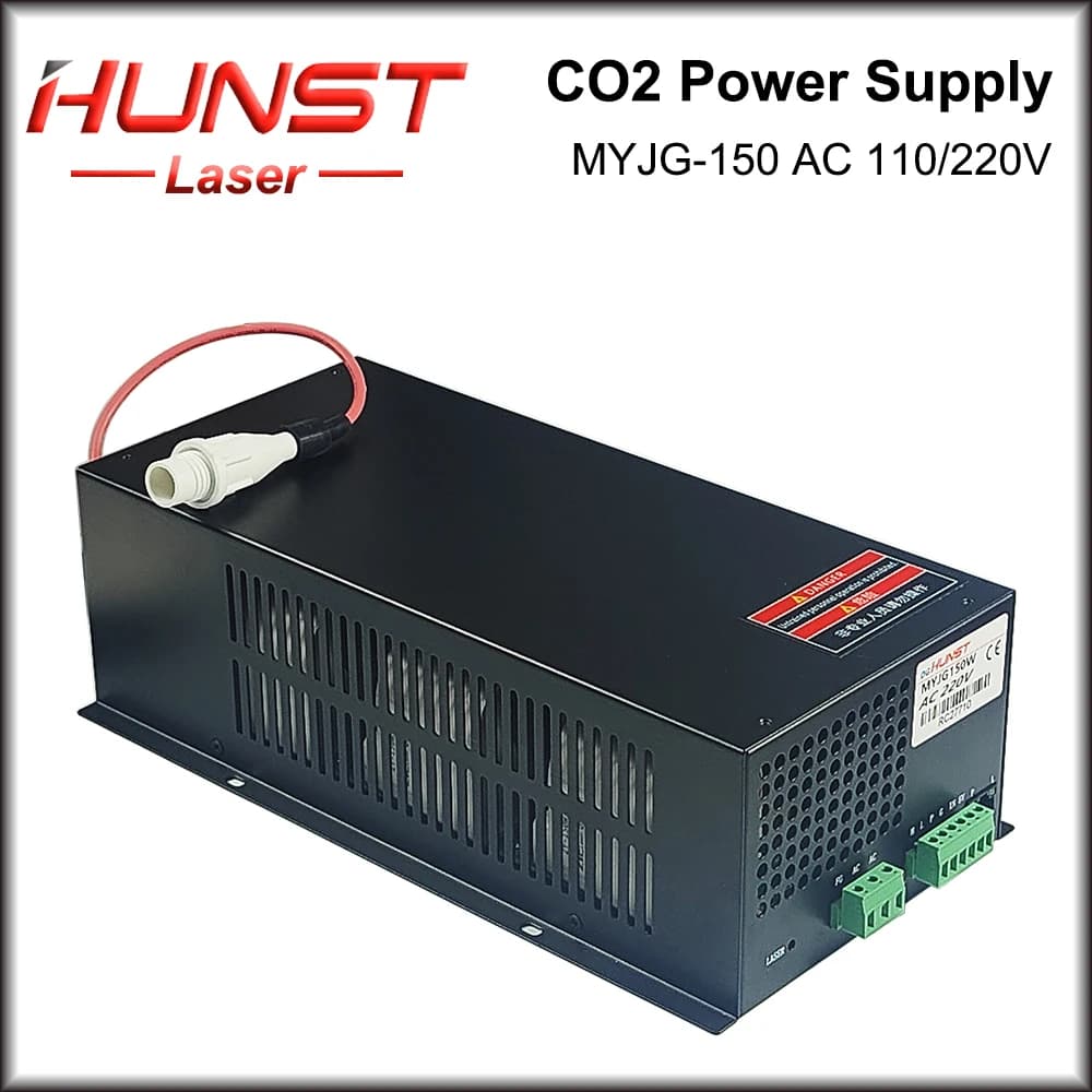 L'alimentatore laser CO2 HUNST MYJG 150 W supporta la tensione 110/220 V e viene utilizzato per macchine per incisione e taglio laser da 130 W 150 W.